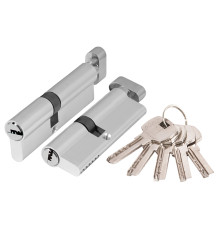 Цилиндровый Ajax (Аякс) механизм (AX202/90) AX2002Knob90 (40+10+40) CP хром с вертушкой 