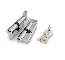 Цилиндровый Fuaro (Фуаро) механизм (100 CM/80) 1000CMKnob80(35+10+35) CP хром 3Key с вертушкой 
