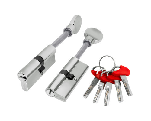 Цилиндровый Fuaro (Фуаро) механизм (D-PRO507/95)D-PRO5007Tang95(60+10+25) CP хром 5Key со штоком