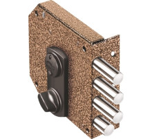 Замок Elbor (Эльбор) накладной сувальдный с задвижкой Базальт 1.05.59.МА (медный антик), 5 кл. /32780/ 