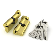 Цилиндровый Fuaro (Фуаро) механизм (R602/70) R6002Knob70(30+10+30) PB латунь 5Key с вертушкой 
