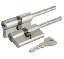 Цилиндровый механизм Cisa (Чиза) под вертушку (дл. шток) ASIX OE307-07.12 (60 мм/25+10+25), НИКЕЛЬ 