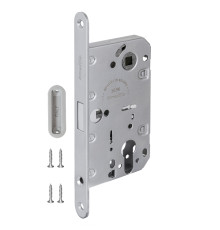 Замок Armadillo (Армадилло) межкомнатный магнитный под цилиндр с ответной планкой GRAVITY G02.196.50.85 MWSC итал тисненый 