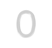 Цифра Fuaro (Фуаро) &quot 0&quot самоклеящаяся ABS (50х37) (FUARO) CP хром 