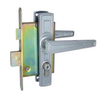 Замок Zenit (Зенит) врезной цилиндровый с защёлкой в компл с ручкой ЗВ4-3 (гальв.никель) аналог ДААЗ, 4кл. блистер 