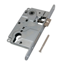 Корпус AGB (АГБ) врезного замка под цилиндр CENTRO B01025.50.06 ригель+защёлка (никель) 