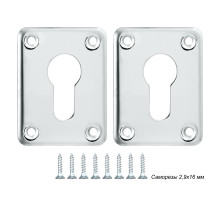 Декоративная Punto (Пунто) накладка ESC083-SS (нержавейка) на цилиндр (1 пара) &quot 1&quot 