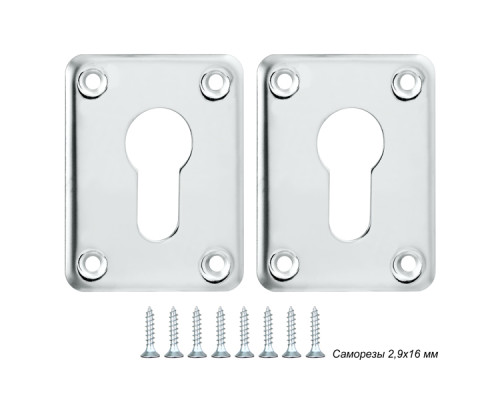 Декоративная Punto (Пунто) накладка ESC083-SS (нержавейка) на цилиндр (1 пара) &quot 1&quot