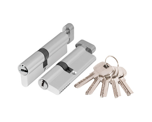 Цилиндровый Ajax (Аякс) механизм (AX202/90) AX2002Knob90 (45+10+35) CP хром с вертушкой