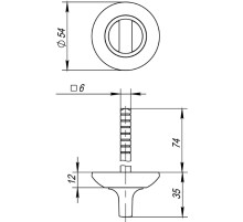 Ручка Fuaro (Фуаро) поворотная BKW6.R.AR54 (BKW6 AR) SN/CP-3 матовый никель/хром 