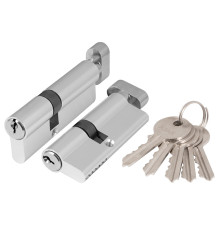 Цилиндровый Ajax (Аякс) механизм (AX102/70) AX1002Knob70 (30+10+30) CP хром с вертушкой 