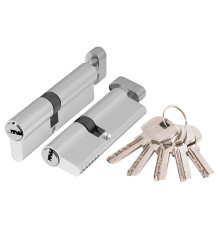 Цилиндровый Ajax (Аякс) механизм (AX202/100) AX2002Knob100 (40+10+50) CP хром с вертушкой 