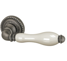 Ручка Armadillo (Армадилло) раздельная R.CL55.Silvia (Silvia CL1) AS/LWP-109 античное серебро/беж.фарфор 