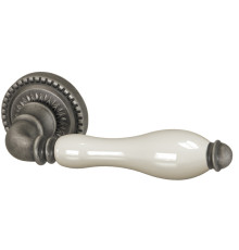 Ручка Armadillo (Армадилло) раздельная R.CL55.Silvia (Silvia CL1) AS/LWP-109 античное серебро/беж.фарфор 