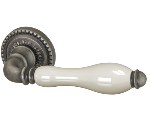 Ручка Armadillo (Армадилло) раздельная R.CL55.Silvia (Silvia CL1) AS/LWP-109 античное серебро/беж.фарфор