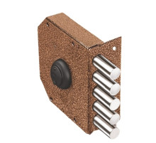 Замок Elbor (Эльбор) накладной Гранит 1.06.51.КМА никель, сув., 5 риг., зап. коробка, медный антик / 07340/ 