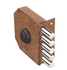 Замок Elbor (Эльбор) накладной Гранит 1.06.51.КМА никель, сув., 5 риг., зап. коробка, медный антик / 07340/ 