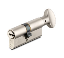 Цилиндровый механизм Kale kilit (Кале килит) с вертушкой 164 SM/90 (35+10+45) mm никель 5 кл. 