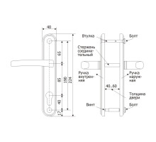 Ручка Guardian (Гардиан) дверная 4132 Вега (черный муар) /124:1:54(9005)/ 