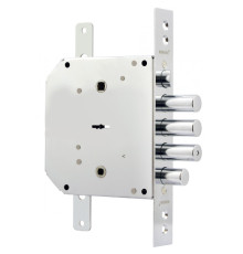 Замок Border (Бордер) врезной сувальдный с задвижкой и защёлкой ЗВ9-6 ЛКТЗ с тягами (лев.), 5 кл. /77405/ 