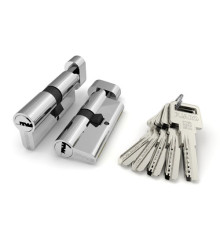 Цилиндровый Fuaro (Фуаро) механизм (R602/100) R6002Knob100(45+10+45) CP хром 5Key с вертушкой 