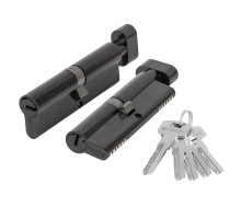 Цилиндровый Fuaro (Фуаро) механизм (200 ZM/110) 2000ZM Knob 110 (45+10+55) BL-24 черный 5Key с вертушкой 