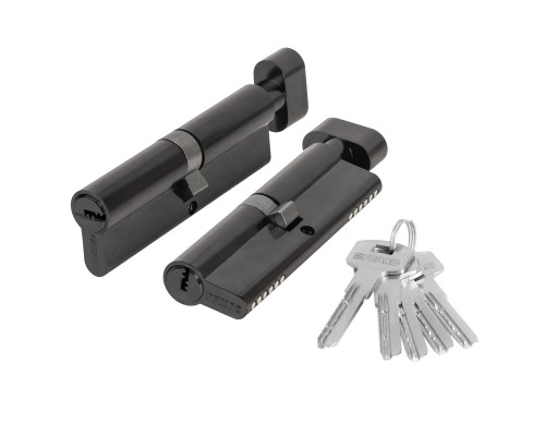 Цилиндровый Fuaro (Фуаро) механизм (200 ZM/110) 2000ZM Knob 110 (50+10+50) BL-24 черный 5Key с вертушкой