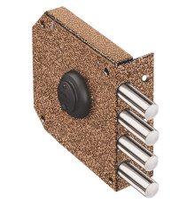 Замок Elbor (Эльбор) накладной Базальт 1.05.51.МА никель, сув., 4 риг., медный антик /32759/ 