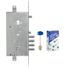 Замок Mottura (Моттура) врезной двухсистемный 54.J936M-S MyKey (левый), перекод. с торца, кл. 60 мм, без накл. 