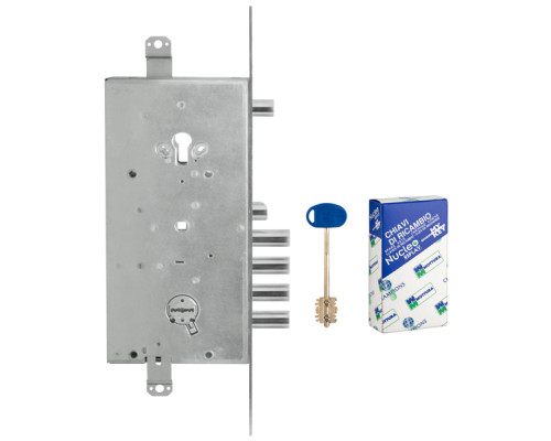 Замок Mottura (Моттура) врезной двухсистемный 54.J936M-S MyKey (левый), перекод. с торца, кл. 60 мм, без накл.