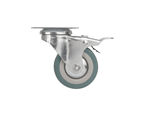 Опора Ajax (Аякс) колесная со стопором и площадкой WL/B-60R/50 kg (brake) резина