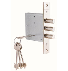 Замок Guardian (Гардиан) врезной сувальдный ЗВ 10.01 (с отв. планкой и накладкой), 4 кл. /123:447/ 