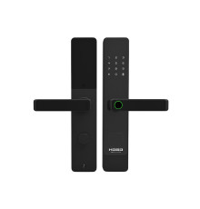 Замок врезной электронный к с ручкой Hogo P02 полуавтомат с отпечатком пальца, черный 