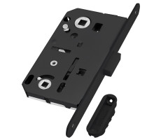 Замок Bonaiti (Бонаити) межкомнатный магнитный под WC B-FORTY N62 с отв. пл. F45 (черный), планка 190 мм 