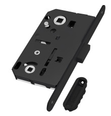 Замок Bonaiti (Бонаити) межкомнатный магнитный под WC B-FORTY N62 с отв. пл. F45 (черный), планка 190 мм 