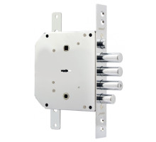 Замок Border (Бордер) врезной сувальдный с задвижкой и защёлкой ЗВ9-6 ПКТЗ с тягами (прав.), 5 кл. /77404/ 