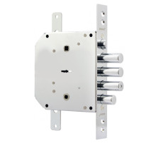 Замок Border (Бордер) врезной сувальдный с задвижкой и защёлкой ЗВ9-6 ПКТЗ с тягами (прав.), 5 кл. /77404/ 