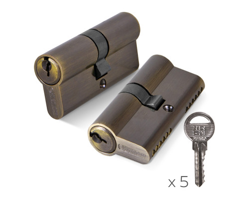 Цилиндровый Fuaro (Фуаро) механизм (100 ZA/70) 1000ZAKey70(30+10+30) AB бронза 5Key