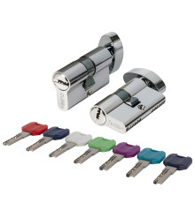 Цилиндровый Punto (Пунто) механизм MaxPro7002Knob52mm(21+10+21) SSC сатин.хром 7key с вертушкой 