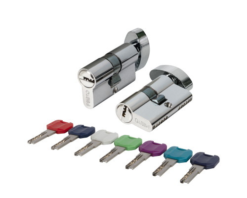 Цилиндровый Punto (Пунто) механизм MaxPro7002Knob52mm(21+10+21) SSC сатин.хром 7key с вертушкой