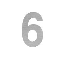 Цифра Fuaro (Фуаро) &quot 6&quot самоклеящаяся SS304 (50х30) (FUARO) SSC сатинированный хром 