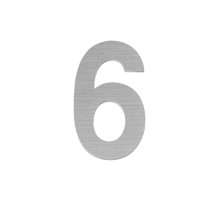 Цифра Fuaro (Фуаро) &quot 6&quot самоклеящаяся SS304 (50х30) (FUARO) SSC сатинированный хром 