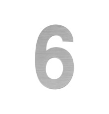 Цифра Fuaro (Фуаро) &quot 6&quot самоклеящаяся SS304 (50х30) (FUARO) SSC сатинированный хром 