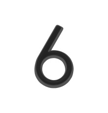 Цифра Fuaro (Фуаро) &quot 6&quot самоклеящаяся ABS (50х37) (FUARO) BL черный 