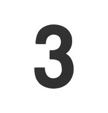 Цифра Fuaro (Фуаро) &quot 3&quot самоклеящаяся SS304 (50х30) (FUARO) BL черный 