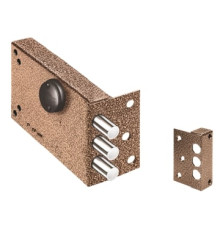 Замок Elbor (Эльбор) накладной Лазурит 1.02.51.КМА никель, сув., 3 риг., зап. коробка, медный антик /40062/ 