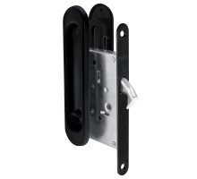 Защелка Punto (Пунто) с ручками для раздвижных дверей SH.SL152.KIT011-BK (Soft LINE SL-011) BL-24 черный 