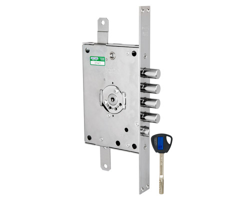 Замок Mottura (Моттура) врезной сувальдный с защёлкой 3D KEY 3D.771 S (левый), ключ 40 мм