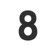 Цифра Fuaro (Фуаро) &quot 8&quot самоклеящаяся SS304 (50х30) (FUARO) BL черный 