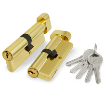 Цилиндровый Fuaro (Фуаро) механизм (100 ZM/60) 1000ZMKnob60(25+10+25) PB латунь 5Key с вертушкой 